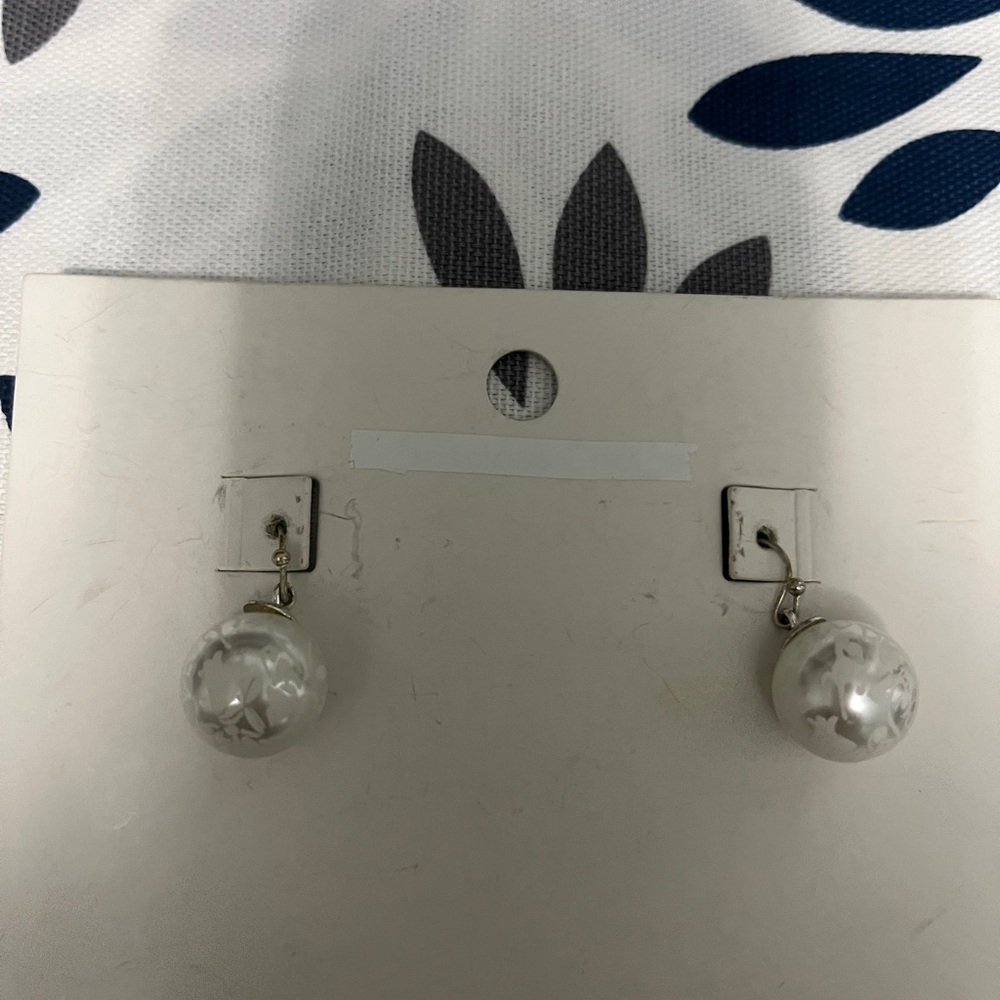 Elegant White Pearl Drop Earrings